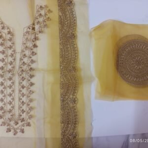 Ethnic Set with tilla Work Neckline, 1.5 Yard Border + 3 Motifs