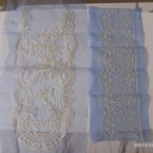 Sapphire Set with Embroidered Neckline + 1 Yard Border